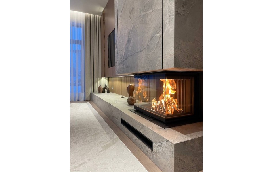 Камин три стекла Астов П3С 8457 3d панель