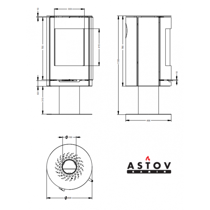 Печь-камин ASTOV (АСТОВ) R1.0 N