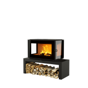 Печь-камин Astov КУБ 3С 800 на подиуме