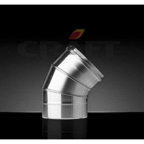 Сэндвич-колено 45° Craft AISI 316/0,5мм + 304/0,5мм зеркало, изоляция 25мм, диаметр 150
